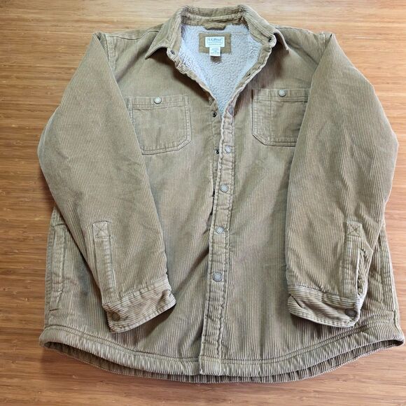 L.L. Bean Other - LL Bean Men’s 1912 Heritage Lined Shirt Jac Shacket Corduroy Tan L Regular